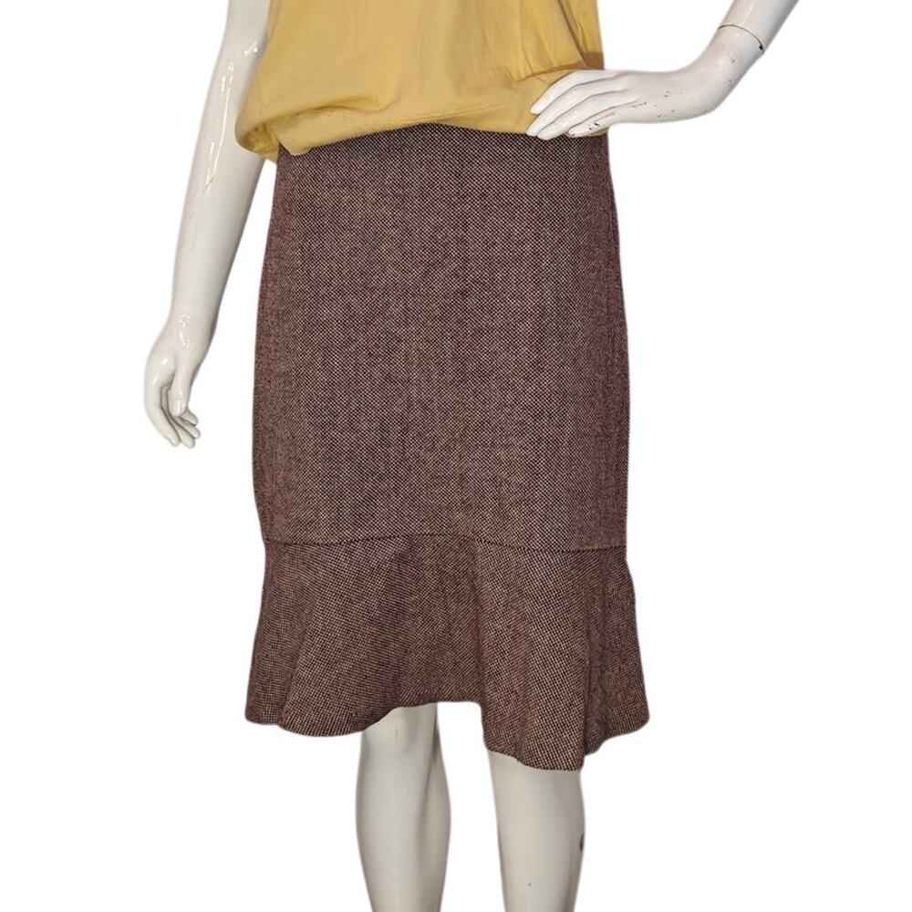 Banana Republic Wool Blend Pencil Skirt Ruffle Hem Career Size 8